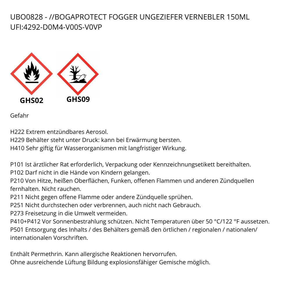 Bogaprotect, Lot de Diffuseurs Insecticide Habitat, 150ml