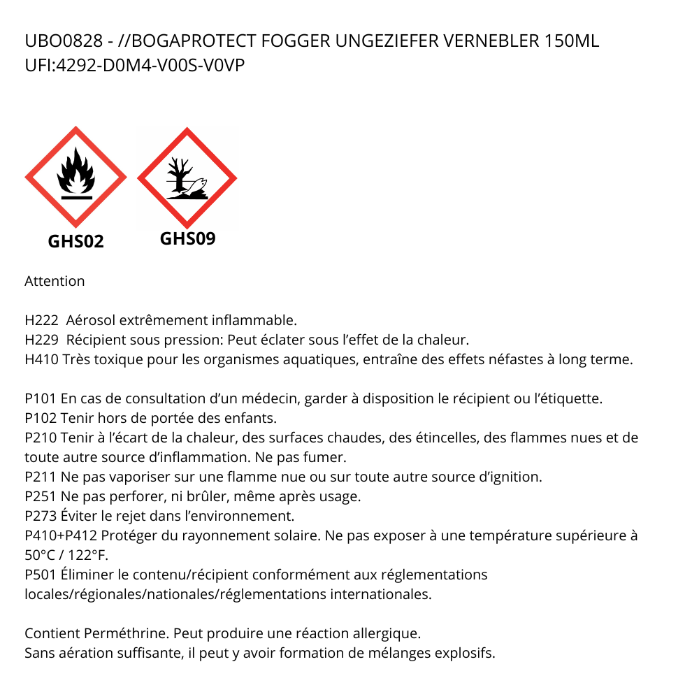 Bogaprotect, Lot de Diffuseurs Insecticide Habitat, 150ml