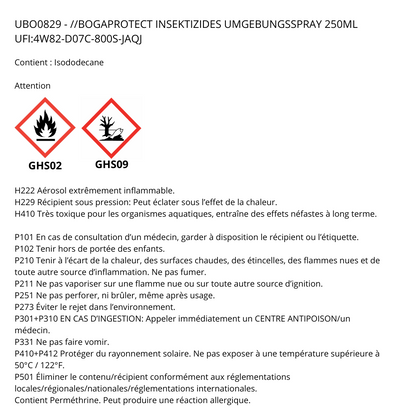 Bogaprotect, Lot de 3 Sprays Insecticide Habitat, 250ml
